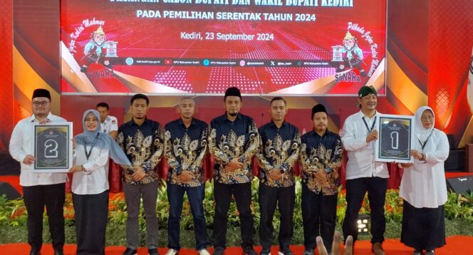 
 Dhito-Dewi Nomor 2, Deny-Mudawamah Nomor 1 dalam Undian KPU Kabupaten Kediri